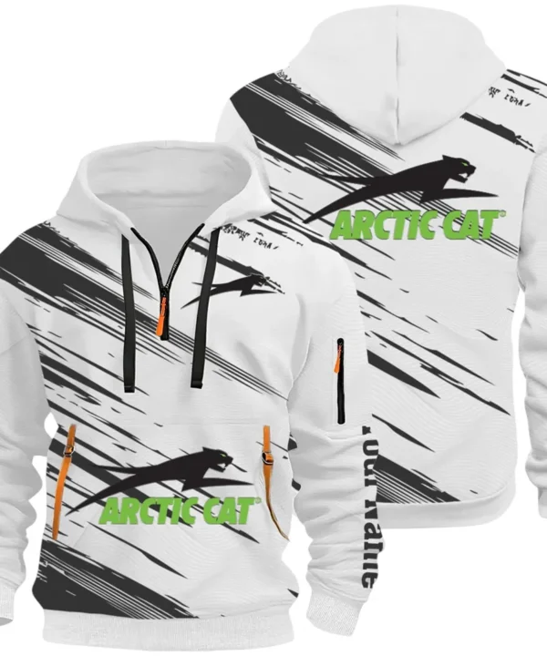 Off-Road Ride Hoodie Half Zip 3D, Durable & Casual Streetwear CAR514 - White