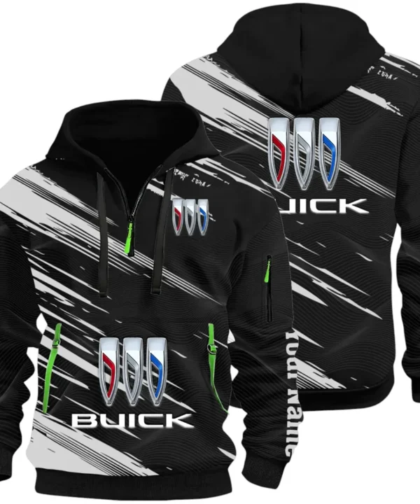Luxury Car Hoodie Half Zip 3D, Rugged Casual Fit Hoodie CAR514 - Black
