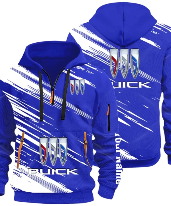 Luxury Car Hoodie Half Zip 3D, Rugged Casual Fit Hoodie CAR514 - Blue
