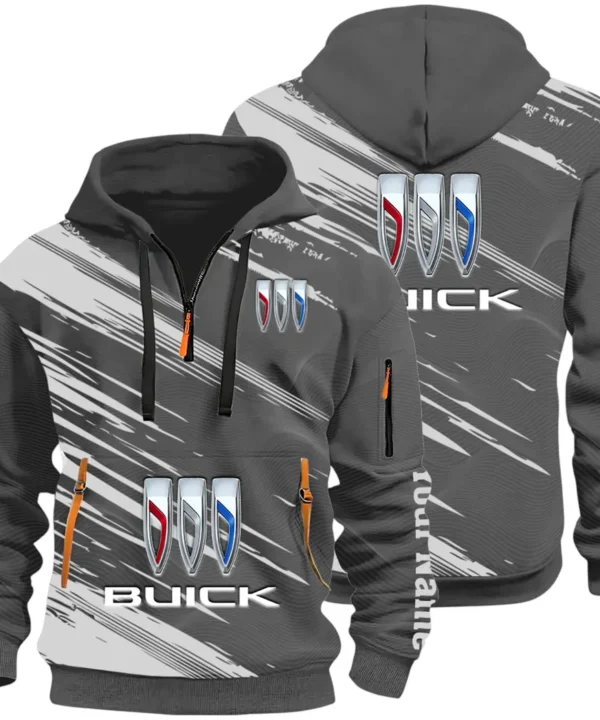 Luxury Car Hoodie Half Zip 3D, Rugged Casual Fit Hoodie CAR514 - Dark Gray