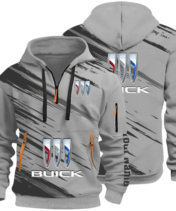 Luxury Car Hoodie Half Zip 3D, Rugged Casual Fit Hoodie CAR514 - Gray