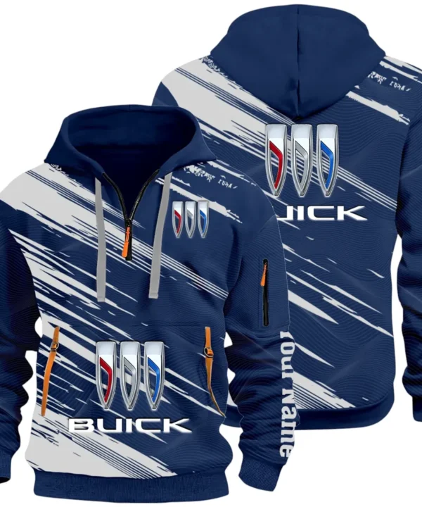 Luxury Car Hoodie Half Zip 3D, Rugged Casual Fit Hoodie CAR514 - Navy