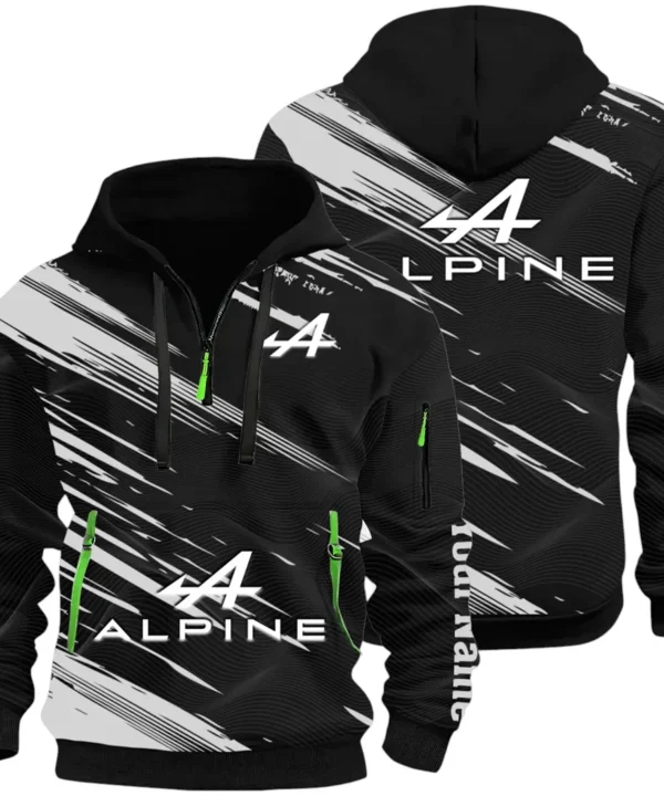 European Sports Car Hoodie Half Zip 3D, Sporty Urban Hoodie Style CAR514 - Black