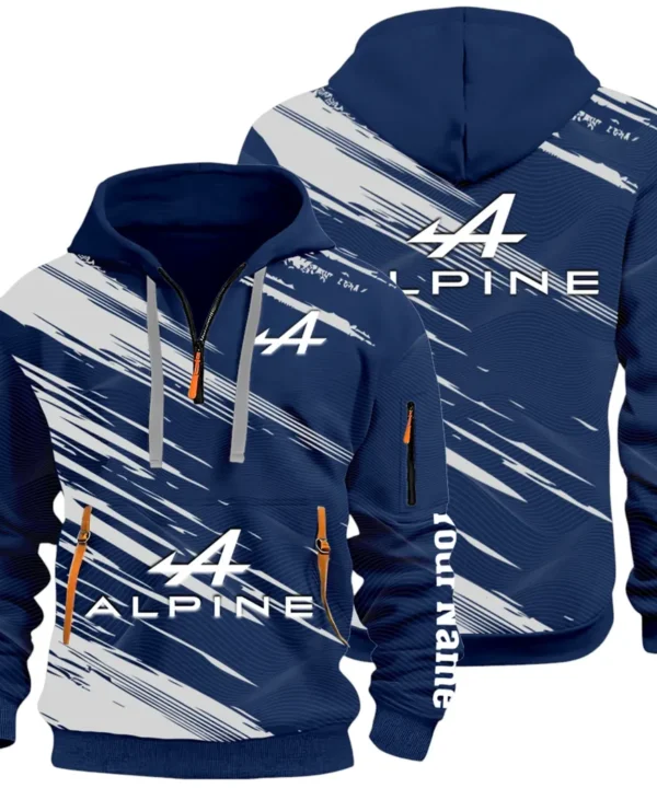 European Sports Car Hoodie Half Zip 3D, Sporty Urban Hoodie Style CAR514 - Navy
