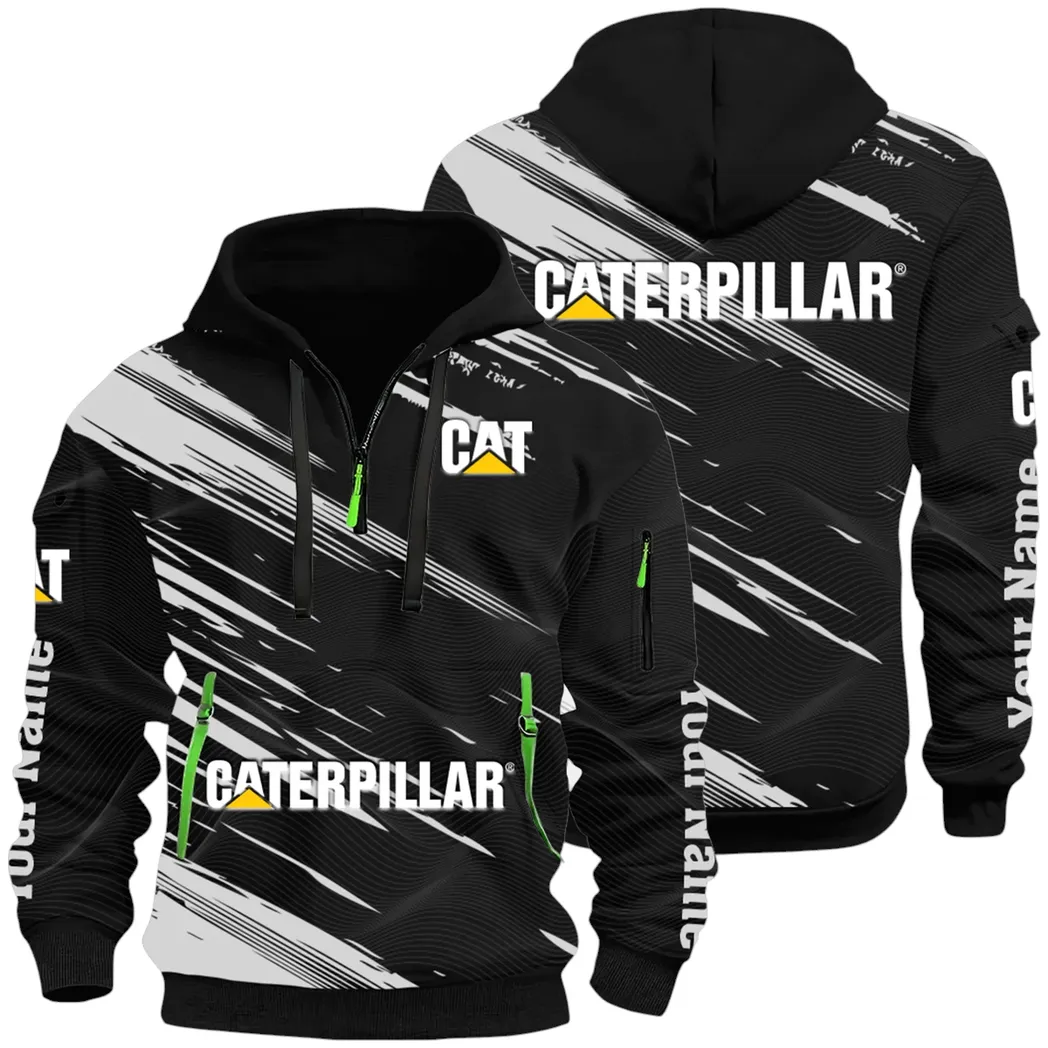 Terrain Vehicle Hoodie Half Zip 3D, Rugged Casual Fit Hoodie CAR514 - Black