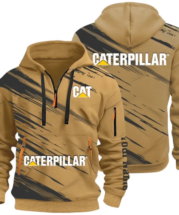 Terrain Vehicle Hoodie Half Zip 3D, Rugged Casual Fit Hoodie CAR514 - Khaki