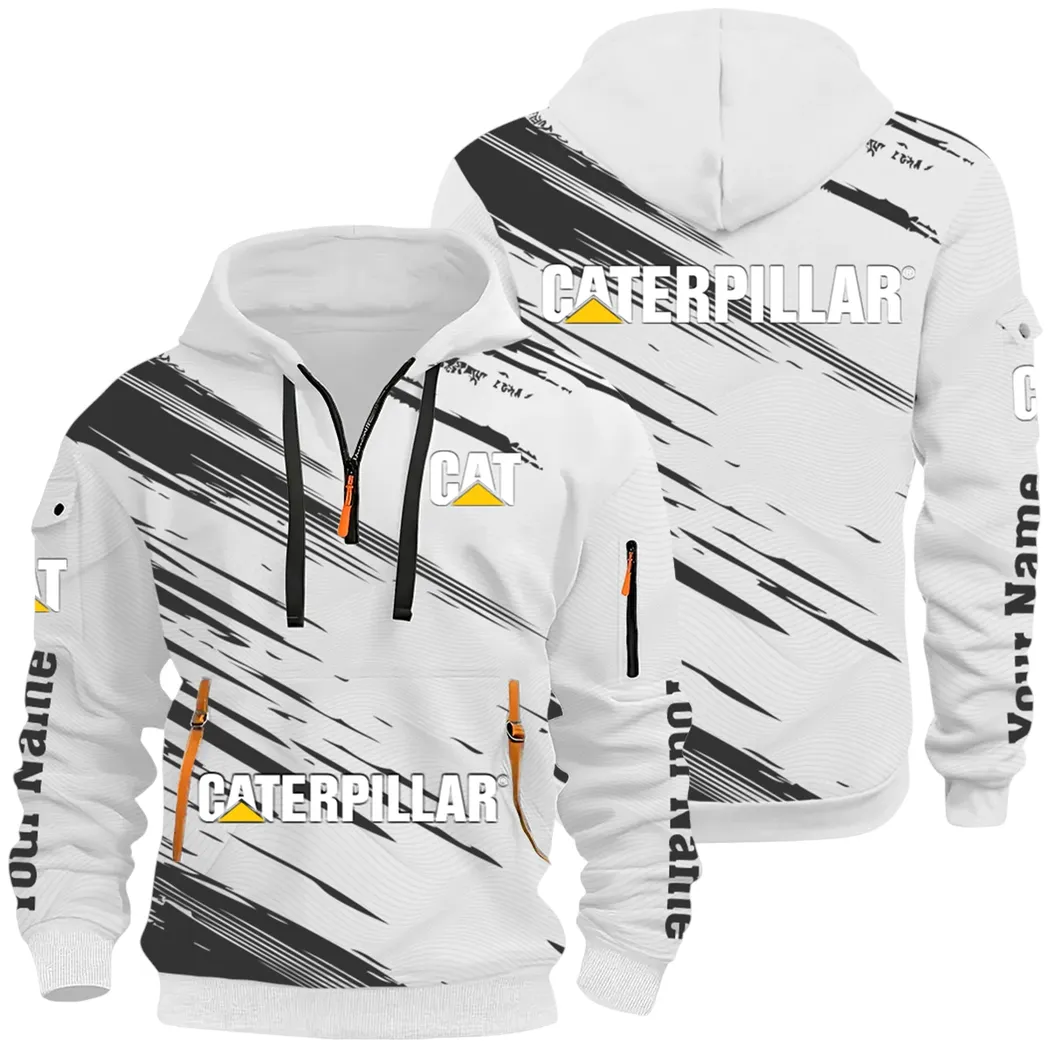 Terrain Vehicle Hoodie Half Zip 3D, Rugged Casual Fit Hoodie CAR514 - White