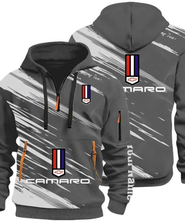 American Speed Car Hoodie Half Zip 3D, Classic Comfortable Hoodie Style CAR514 - Dark Gray