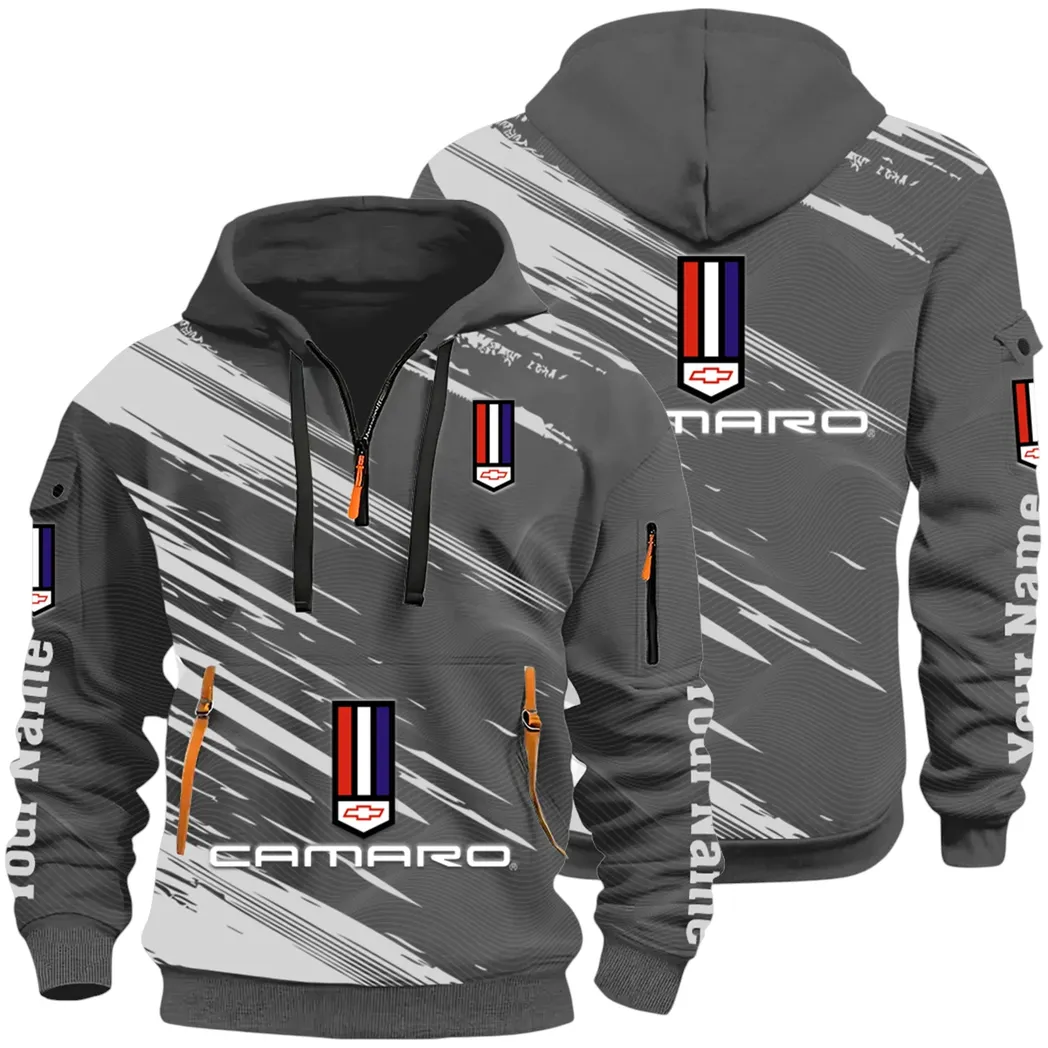 American Speed Car Hoodie Half Zip 3D, Classic Comfortable Hoodie Style CAR514 - Dark Gray
