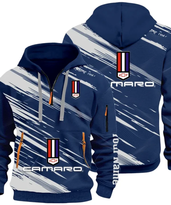 American Speed Car Hoodie Half Zip 3D, Classic Comfortable Hoodie Style CAR514 - Navy
