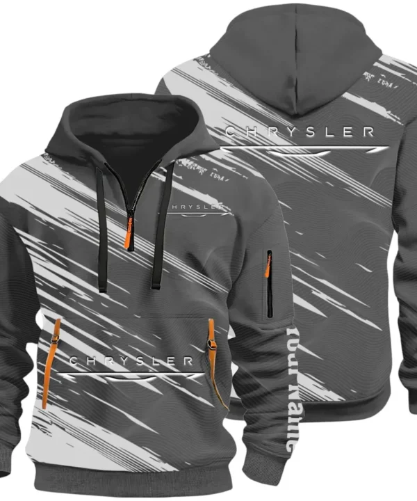 Full-Size Car Hoodie Half Zip 3D, Urban Style & Relaxed Fit Hoodie CAR514 - Dark Gray