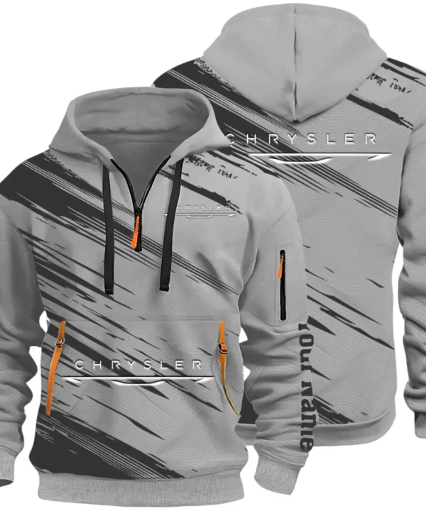 Full-Size Car Hoodie Half Zip 3D, Urban Style & Relaxed Fit Hoodie CAR514 - Gray