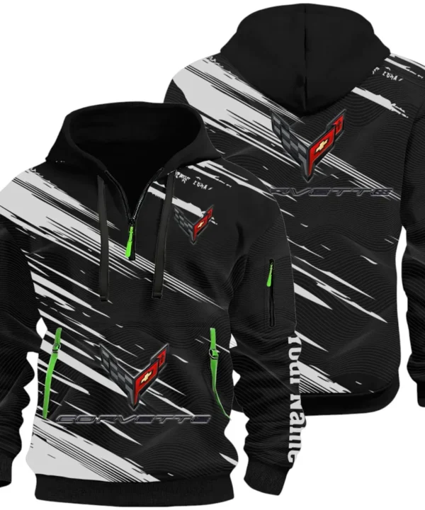 American Supercar Hoodie Half Zip 3D, Lightweight & Casual Comfort Hoodie CAR514 - Black