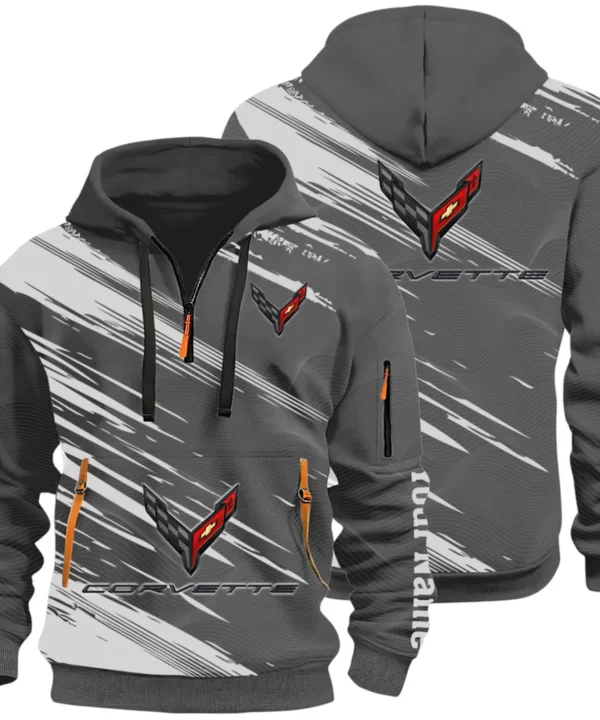 American Supercar Hoodie Half Zip 3D, Lightweight & Casual Comfort Hoodie CAR514 - Dark Gray