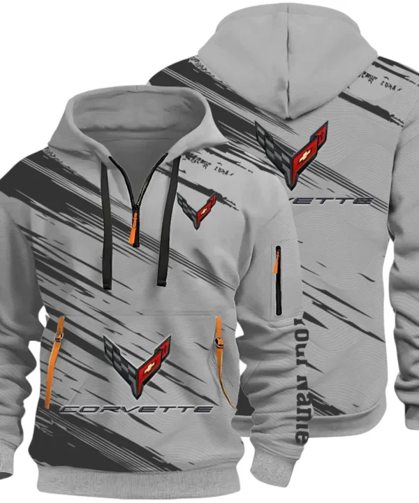 American Supercar Hoodie Half Zip 3D, Lightweight & Casual Comfort Hoodie CAR514 - Gray