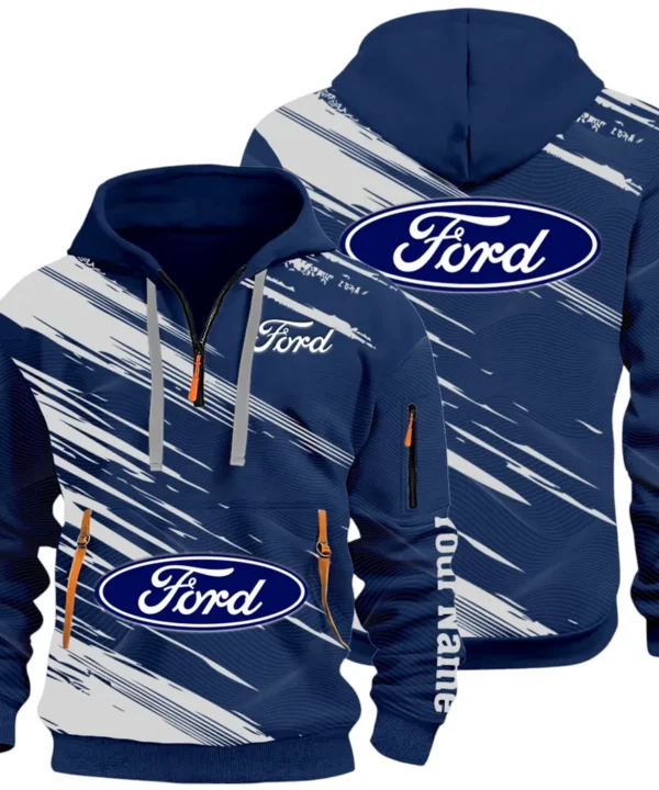 American Classic Hoodie Half Zip 3D, Everyday Comfortable Hoodie CAR514 - Navy