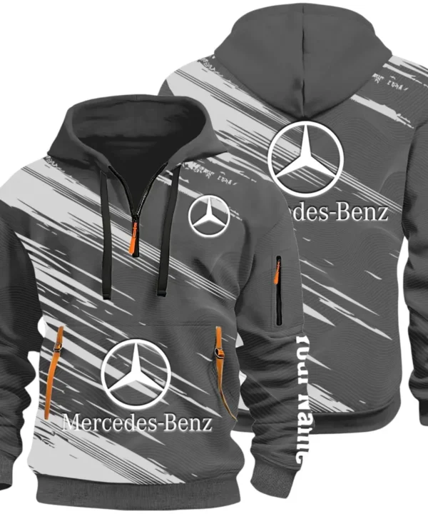 Business-Class Auto Hoodie Half Zip 3D, Adventure-Ready Streetwear CAR514 - Dark Gray