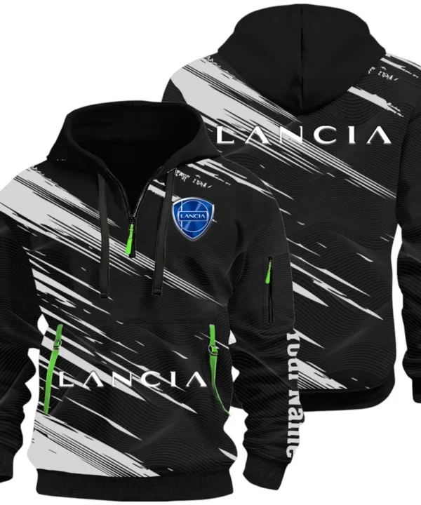 Retro Car Hoodie Half Zip 3D, Streetwear Casual Look Outfit CAR514 - Black