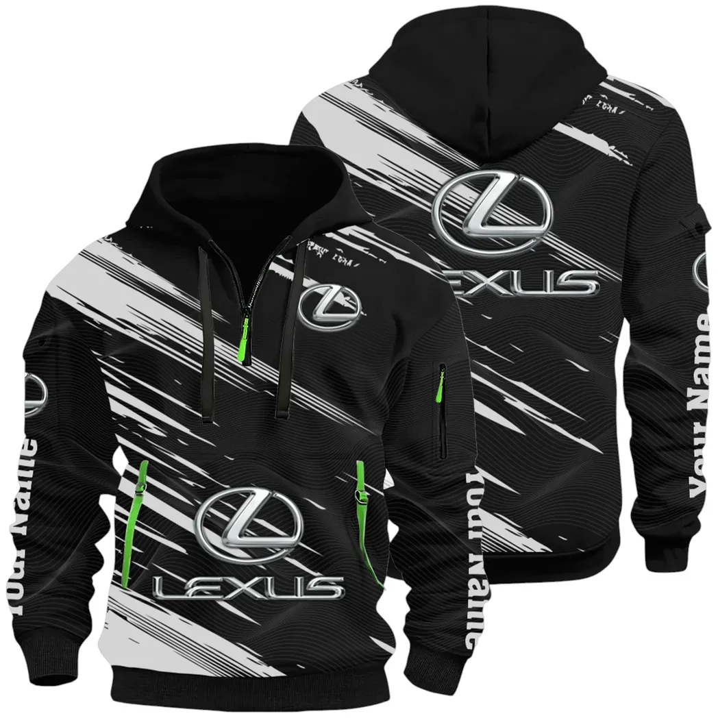 Grand Touring Auto Hoodie Half Zip 3D, Casual Fit for Everyday Wear Hoodie CAR514 - Black