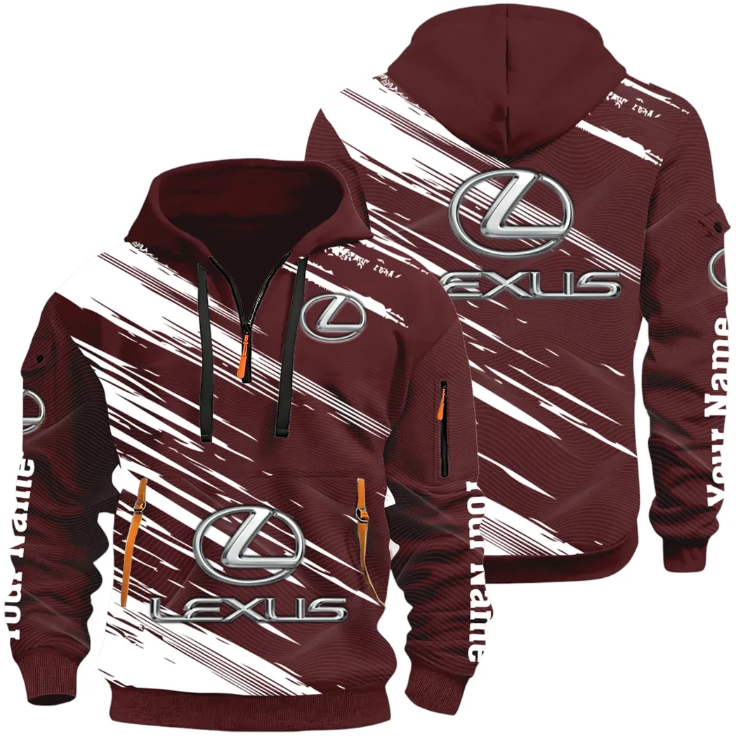 Grand Touring Auto Hoodie Half Zip 3D, Casual Fit for Everyday Wear Hoodie CAR514 - Dark Red