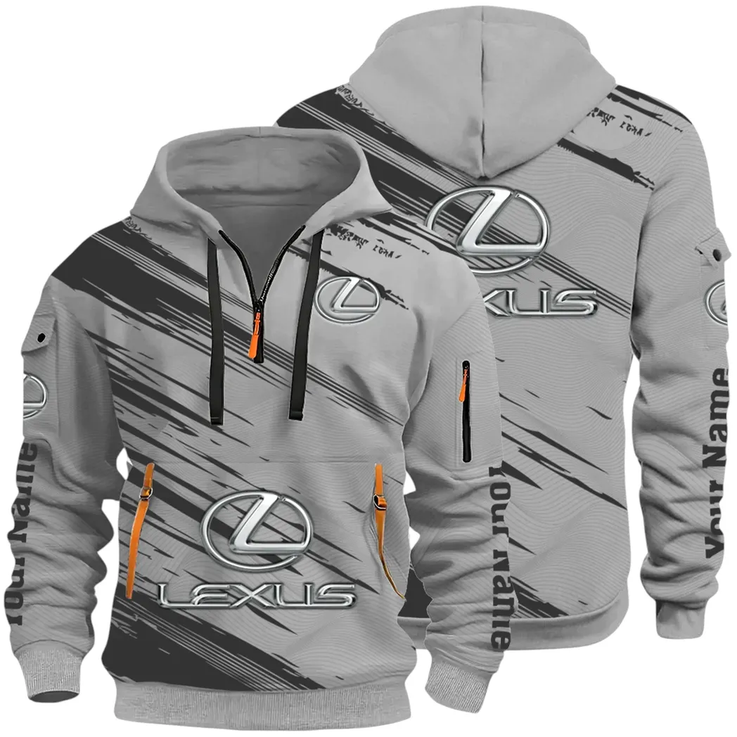 Grand Touring Auto Hoodie Half Zip 3D, Casual Fit for Everyday Wear Hoodie CAR514 - Gray