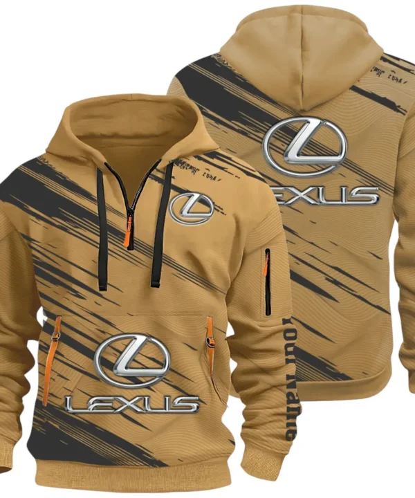 Grand Touring Auto Hoodie Half Zip 3D, Casual Fit for Everyday Wear Hoodie CAR514 - Khaki