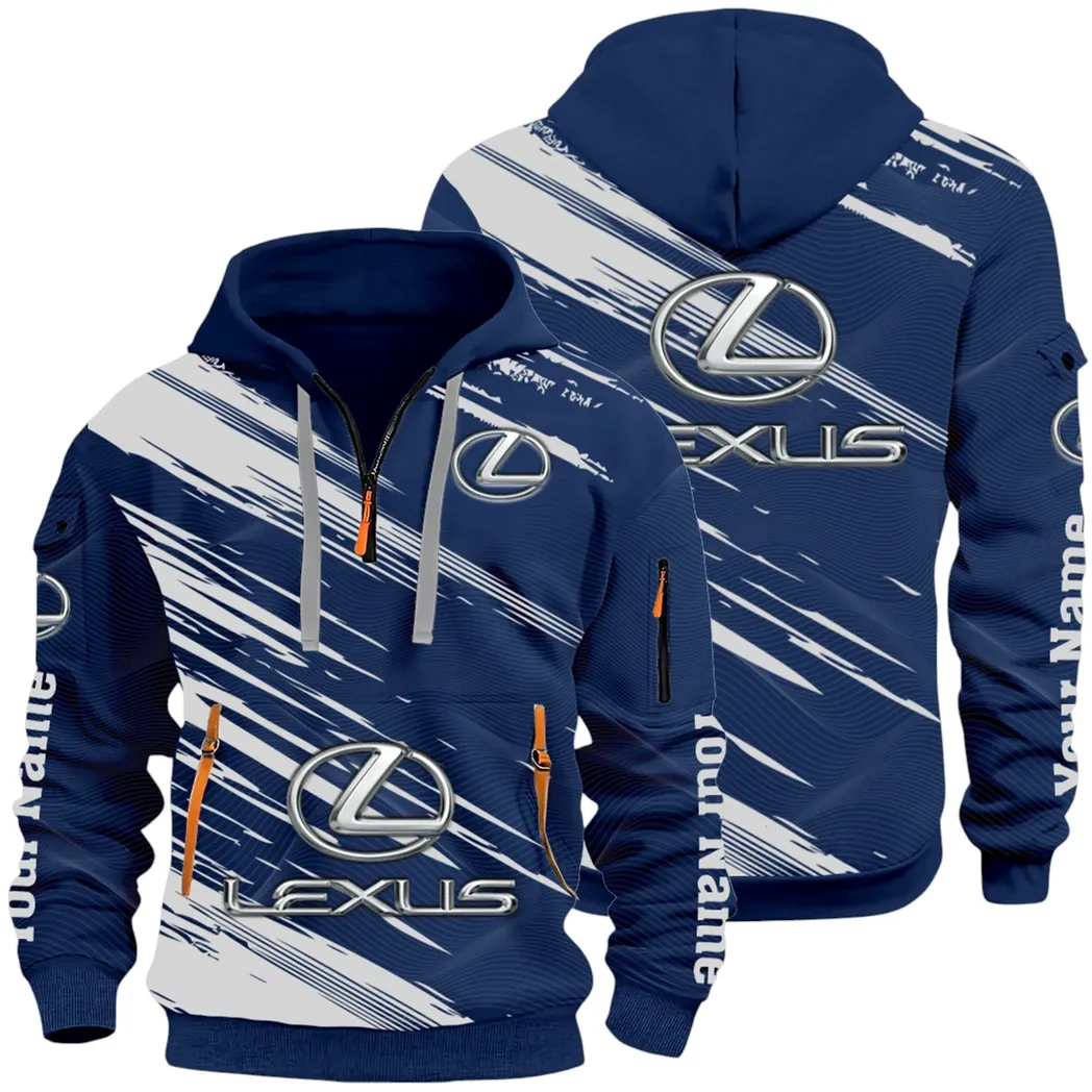 Grand Touring Auto Hoodie Half Zip 3D, Casual Fit for Everyday Wear Hoodie CAR514 - Navy