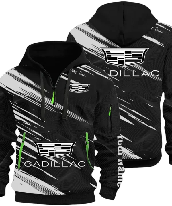 Refined Classic Ride Hoodie Half Zip 3D, Durable & Casual Streetwear CAR514 - Black