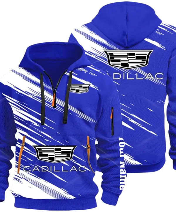 Refined Classic Ride Hoodie Half Zip 3D, Durable & Casual Streetwear CAR514 - Blue