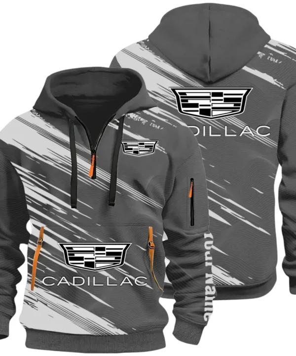 Refined Classic Ride Hoodie Half Zip 3D, Durable & Casual Streetwear CAR514 - Dark Gray
