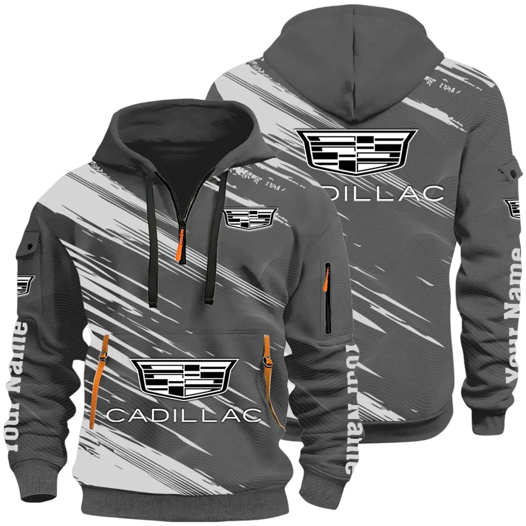Refined Classic Ride Hoodie Half Zip 3D, Durable & Casual Streetwear CAR514 - Dark Gray