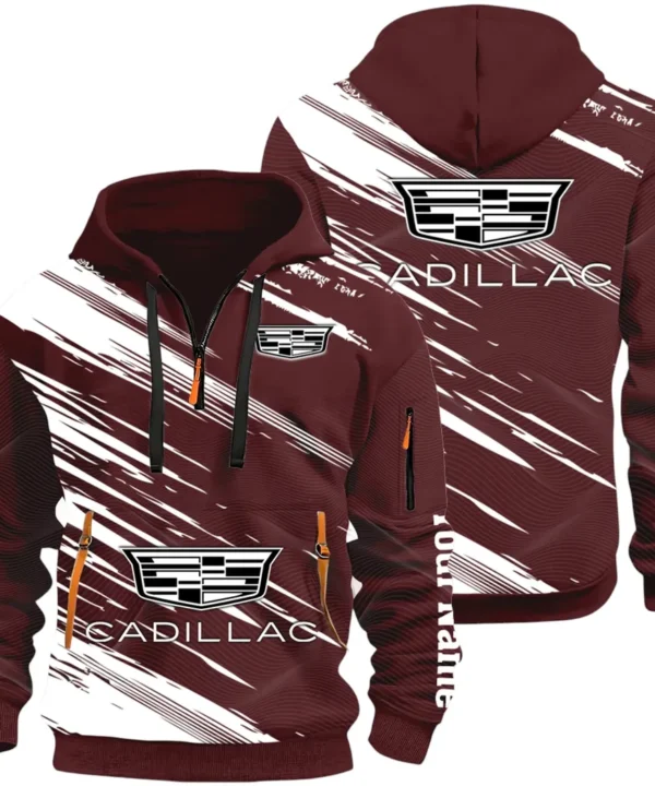 Refined Classic Ride Hoodie Half Zip 3D, Durable & Casual Streetwear CAR514 - Dark Red