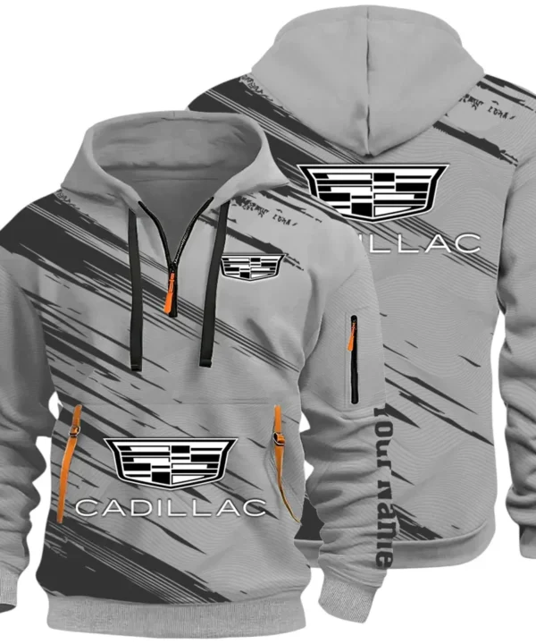 Refined Classic Ride Hoodie Half Zip 3D, Durable & Casual Streetwear CAR514 - Gray