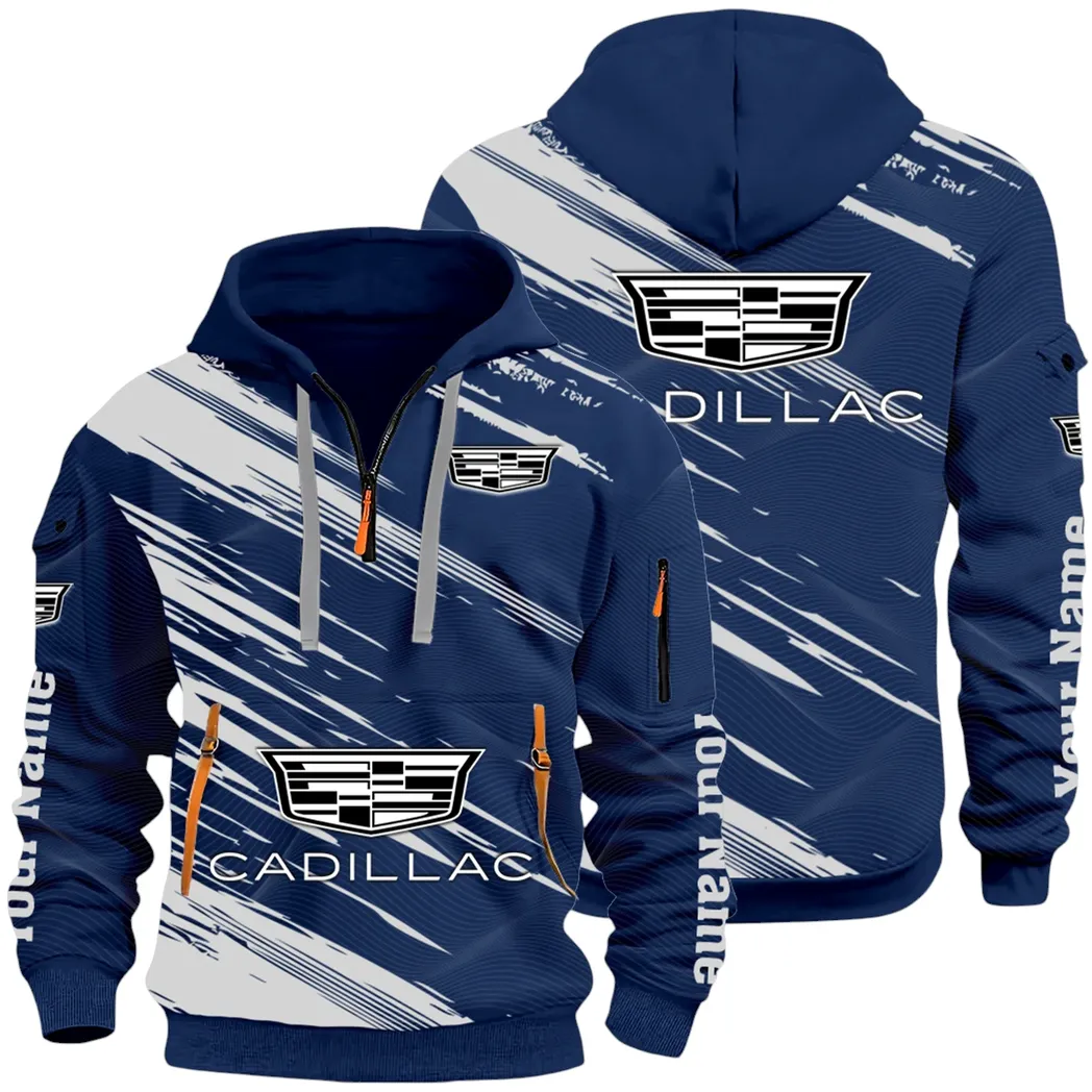 Refined Classic Ride Hoodie Half Zip 3D, Durable & Casual Streetwear CAR514 - Navy