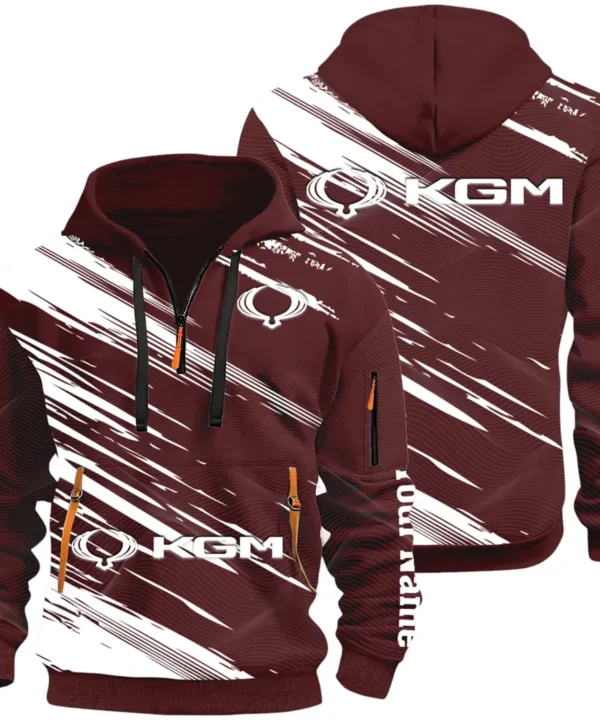 Racing Auto Hoodie Half Zip 3D, Casual Street-Ready Hoodie CAR514 - Dark Red