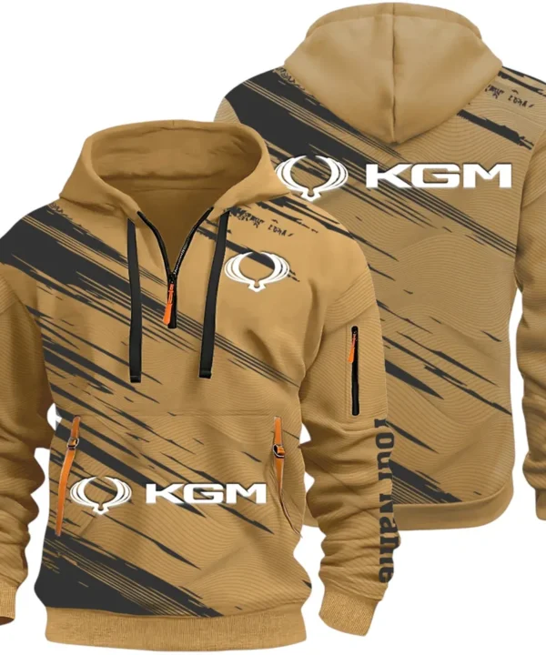 Racing Auto Hoodie Half Zip 3D, Casual Street-Ready Hoodie CAR514 - Khaki