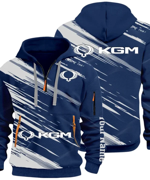 Racing Auto Hoodie Half Zip 3D, Casual Street-Ready Hoodie CAR514 - Navy