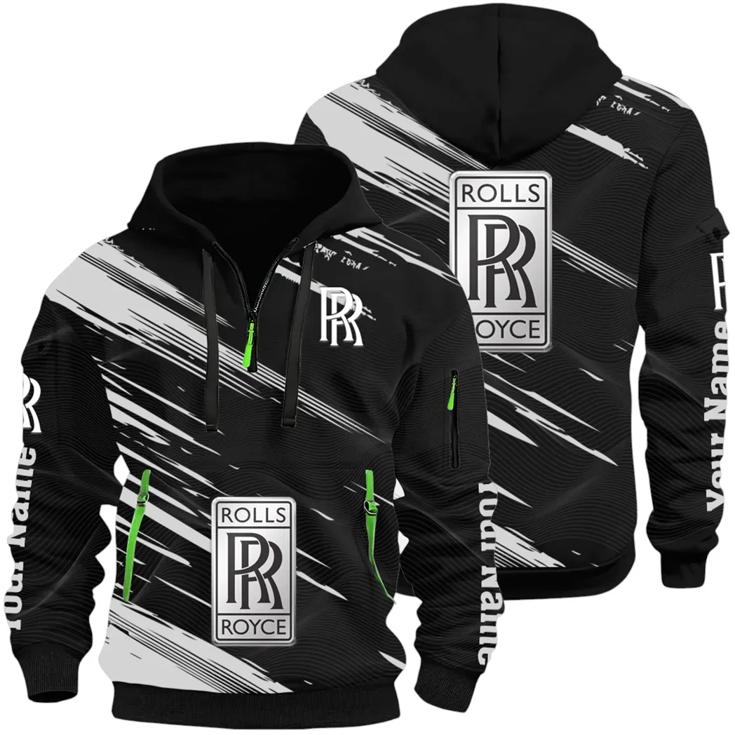 Prestige Sedan Hoodie Half Zip 3D, Rugged Casual Fit Hoodie CAR514 - Black