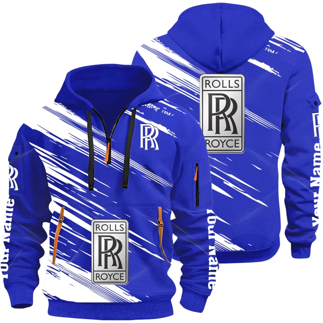 Prestige Sedan Hoodie Half Zip 3D, Rugged Casual Fit Hoodie CAR514 - Blue