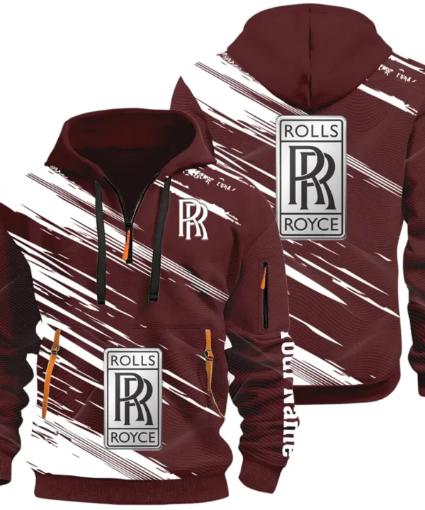 Prestige Sedan Hoodie Half Zip 3D, Rugged Casual Fit Hoodie CAR514 - Dark Red