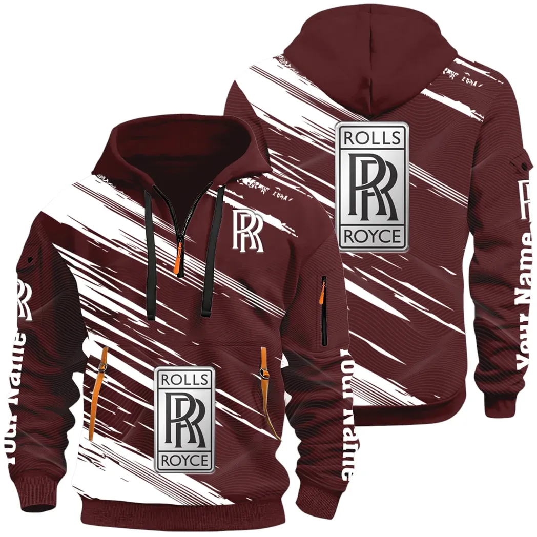 Prestige Sedan Hoodie Half Zip 3D, Rugged Casual Fit Hoodie CAR514 - Dark Red