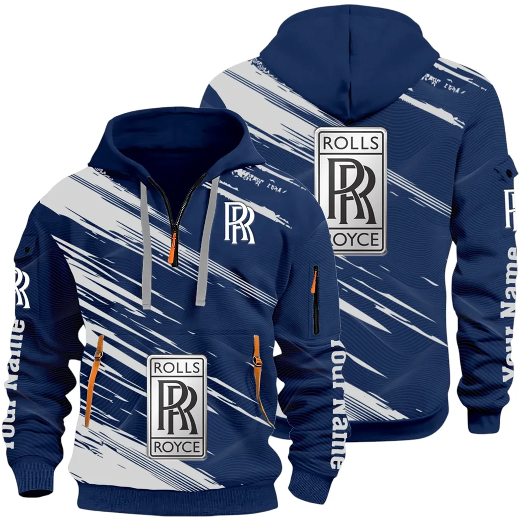 Prestige Sedan Hoodie Half Zip 3D, Rugged Casual Fit Hoodie CAR514 - Navy