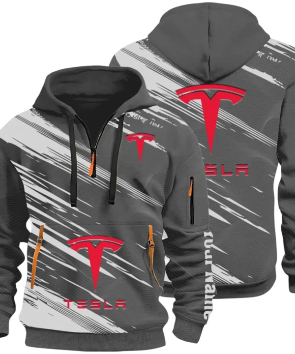 High-Tech Auto Hoodie Half Zip 3D, Rugged Casual Fit Hoodie CAR514 - Dark Gray