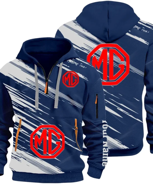 Compact Roadster Hoodie Half Zip 3D, Adventure-Ready Streetwear CAR514 - Navy