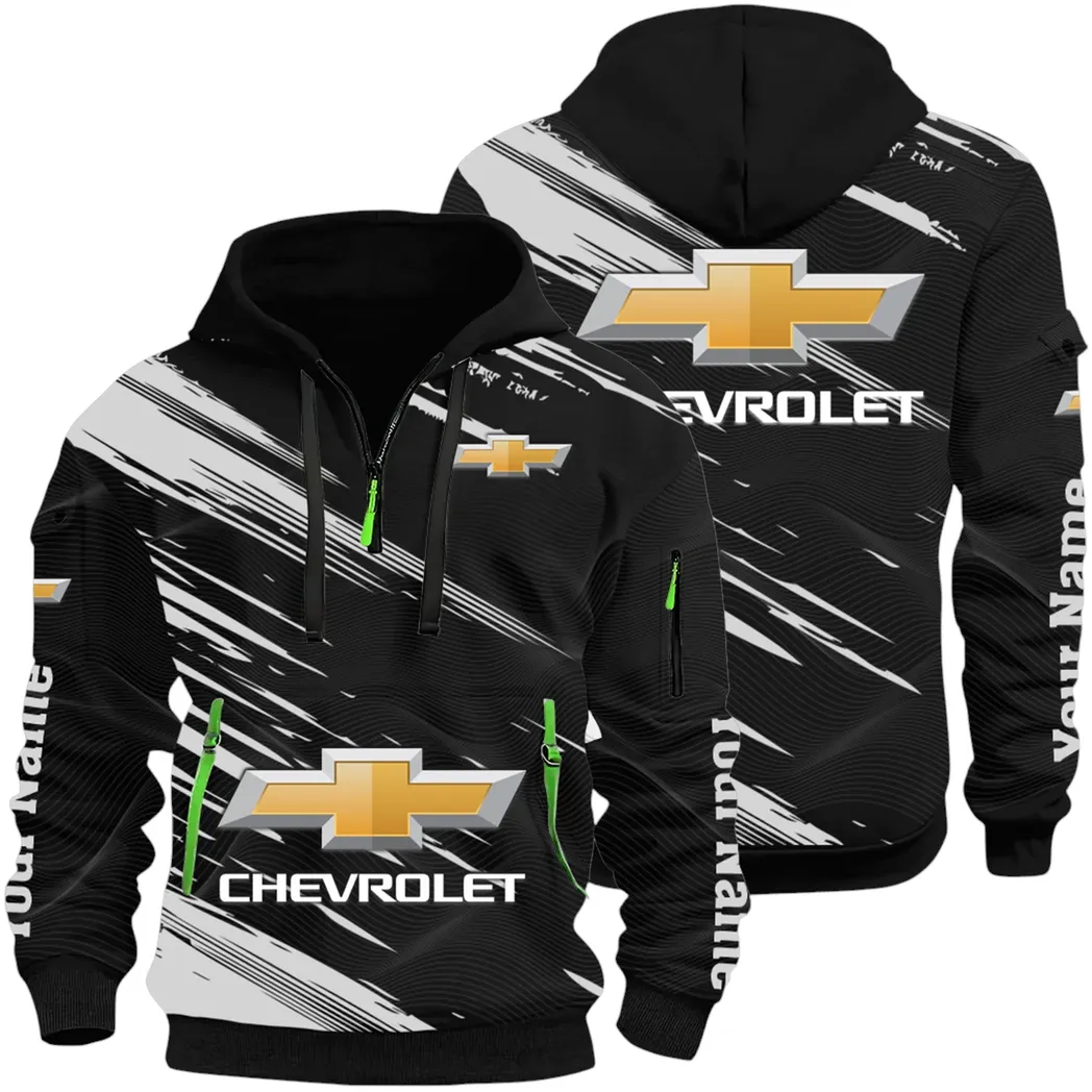 Modern Crossover Hoodie Half Zip 3D, Casual Fit for Everyday Wear Hoodie CAR514 - Black