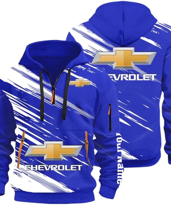 Modern Crossover Hoodie Half Zip 3D, Casual Fit for Everyday Wear Hoodie CAR514 - Blue