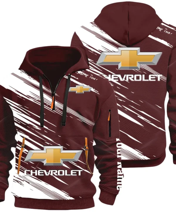 Modern Crossover Hoodie Half Zip 3D, Casual Fit for Everyday Wear Hoodie CAR514 - Dark Red