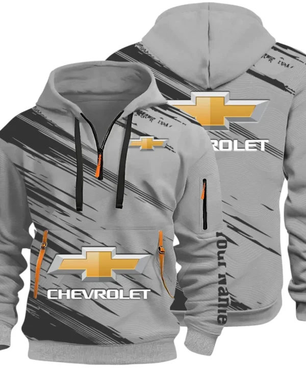Modern Crossover Hoodie Half Zip 3D, Casual Fit for Everyday Wear Hoodie CAR514 - Gray