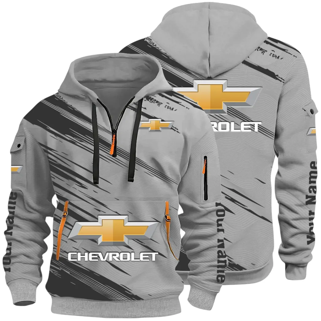 Modern Crossover Hoodie Half Zip 3D, Casual Fit for Everyday Wear Hoodie CAR514 - Gray
