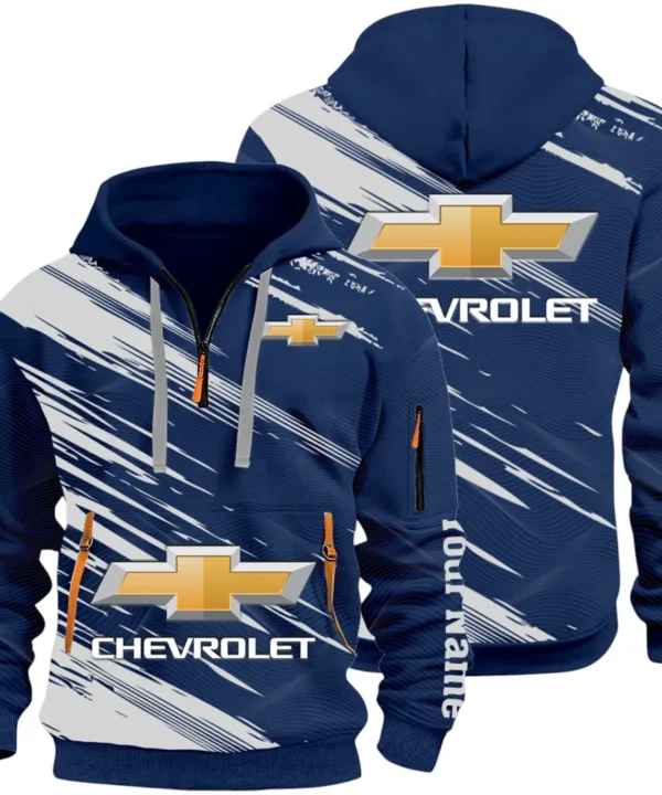 Modern Crossover Hoodie Half Zip 3D, Casual Fit for Everyday Wear Hoodie CAR514 - Navy